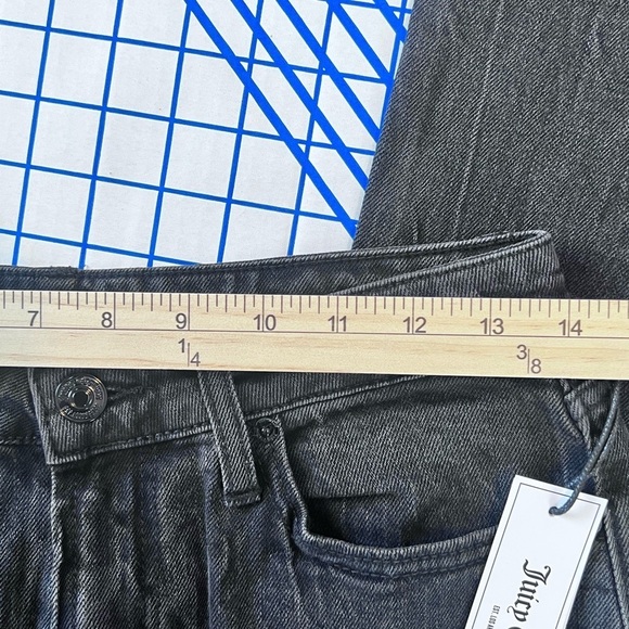 NWT JUICY COUTURE BLACK DENIM MALIBU CROP SZ 28 RAW HEM - Picture 6 of 10